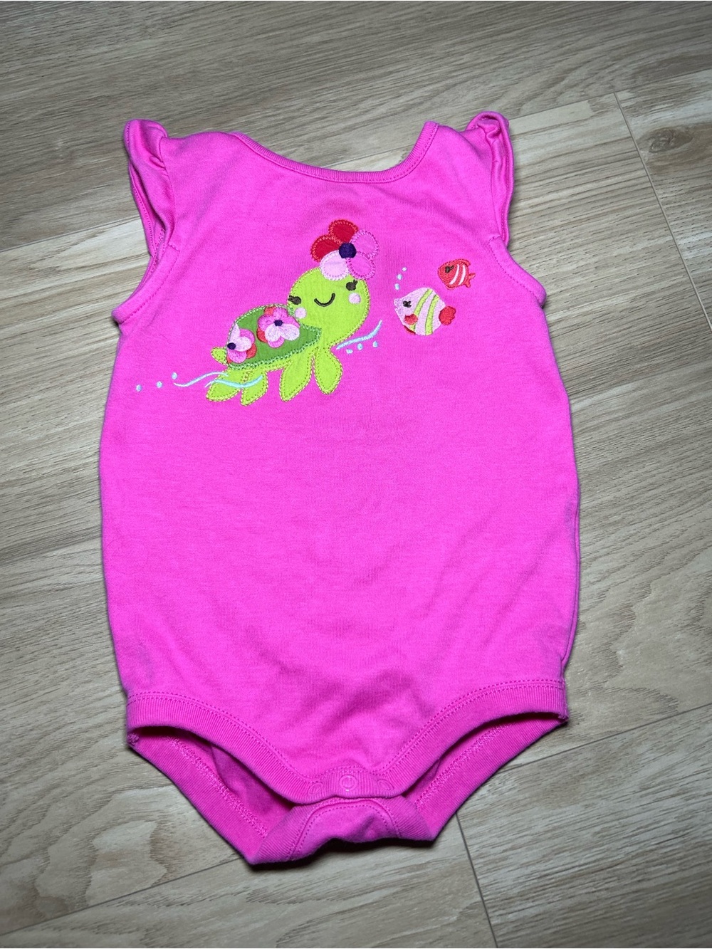 Gymboree Hot Pink Turtle & Fish Appliqué One-Piece